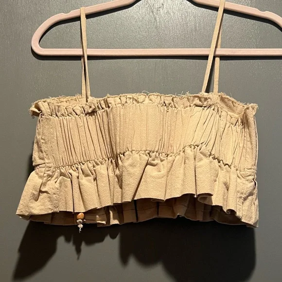 Free People Tan Crop Top - Picture 4 of 6